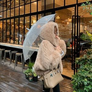 Fox fur coat caramel